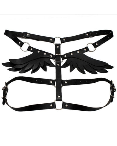 Harness mit Schnallen und Fluegel auf der Rueckseite