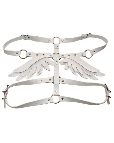 Harness Body Koerperguertel in weiss mit Fluegel