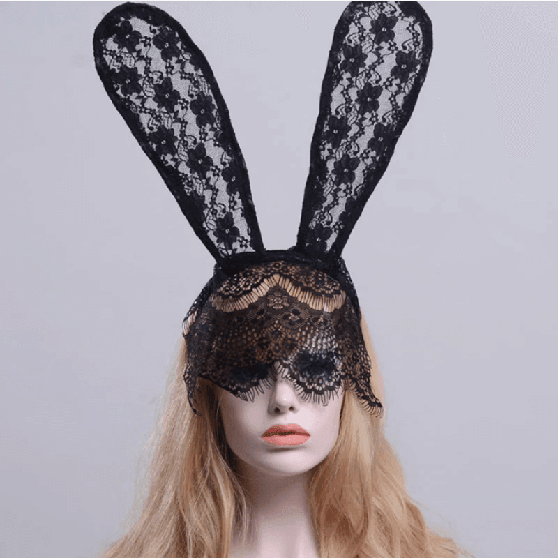 Hasenohren Maske Lace Flowers