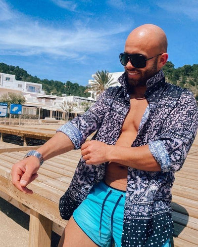 Luftigste Boho Ibiza Style Herren Hemd Bluse