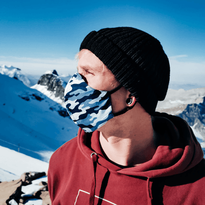 Herren Seiden-Stoffmaske Blue Military