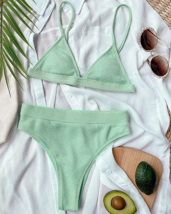 Mint Grünes Bikini Bademode Schweiz - High-Waist und Brazilian Schnitt