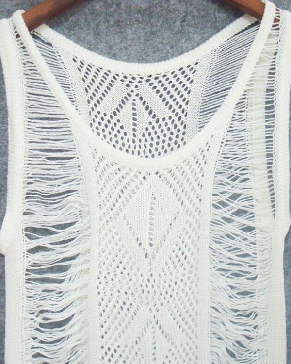Cut Out Strickkleid Sommer Bohemian 