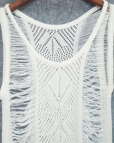 Cut Out Strickkleid Sommer Bohemian 