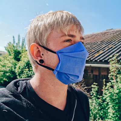 Gesichtsmaske Stoffmaske Herren blau Baumwolle Schweiz