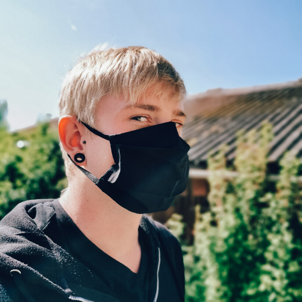 Gesichtsmaske Stoffmaske Herren schwarz Baumwolle Schweiz