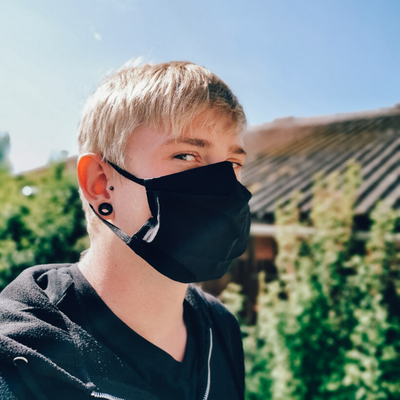 Gesichtsmaske Stoffmaske Herren schwarz Baumwolle Schweiz