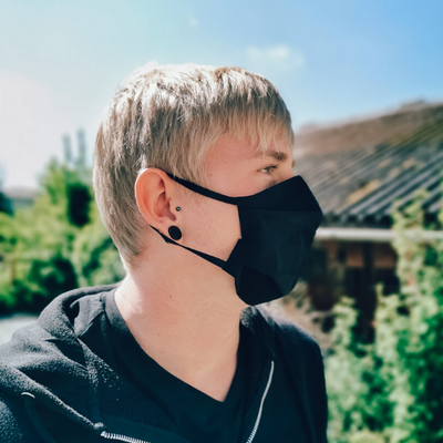Gesichtsmaske Stoffmaske Herren schwarz Baumwolle Schweiz