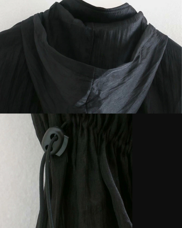 Kapuzen Jacke schwarz mit Kragen