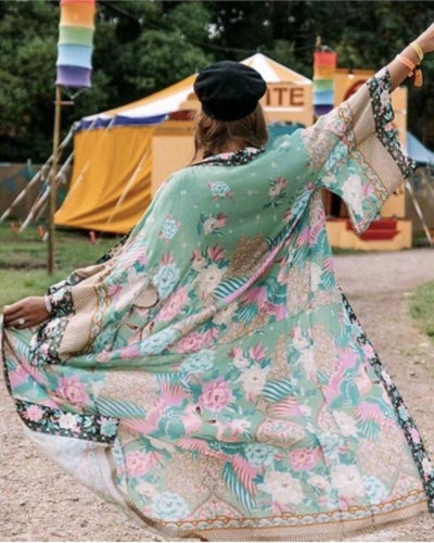 Maxi Kimono Dress Boho Festival Style Fashion Schweiz