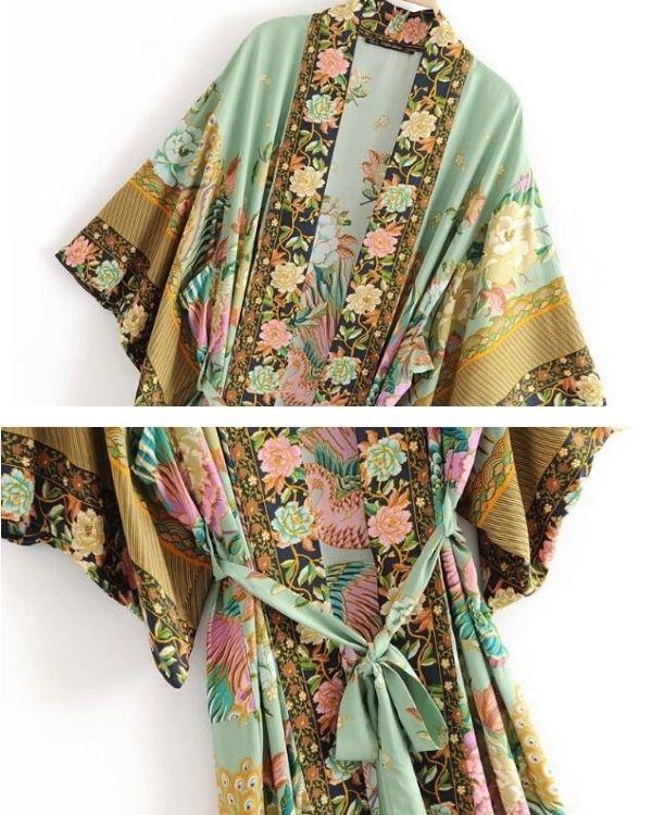 Hochwertiger Baumwolle Kimono - Leicht und luftiger Cardigan Kimono Tunika