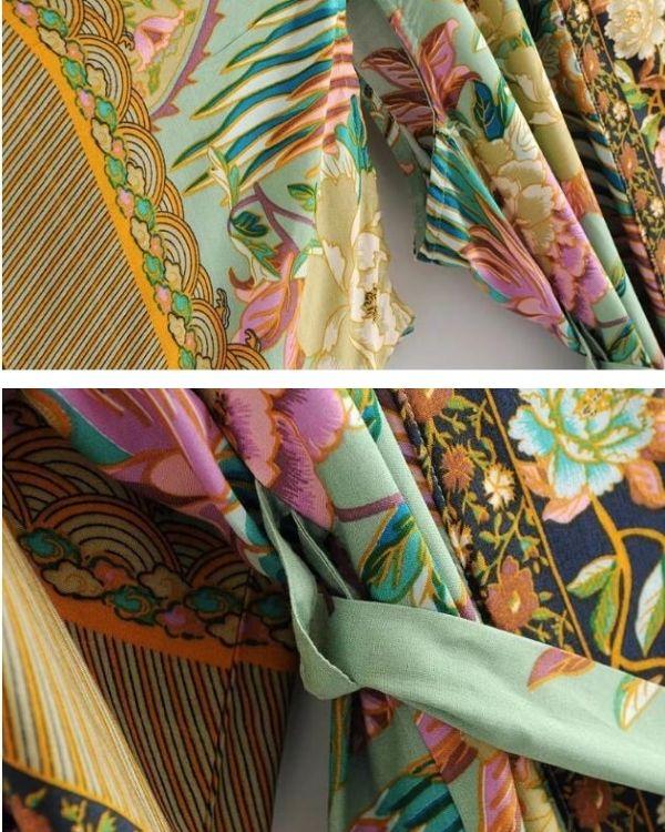 Maxi Kimono mit Gurt zum binden - Lange Kimonos online kaufen