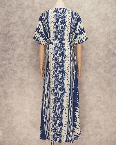 Blauer Kaftan aus Baumwolle im Boho Style