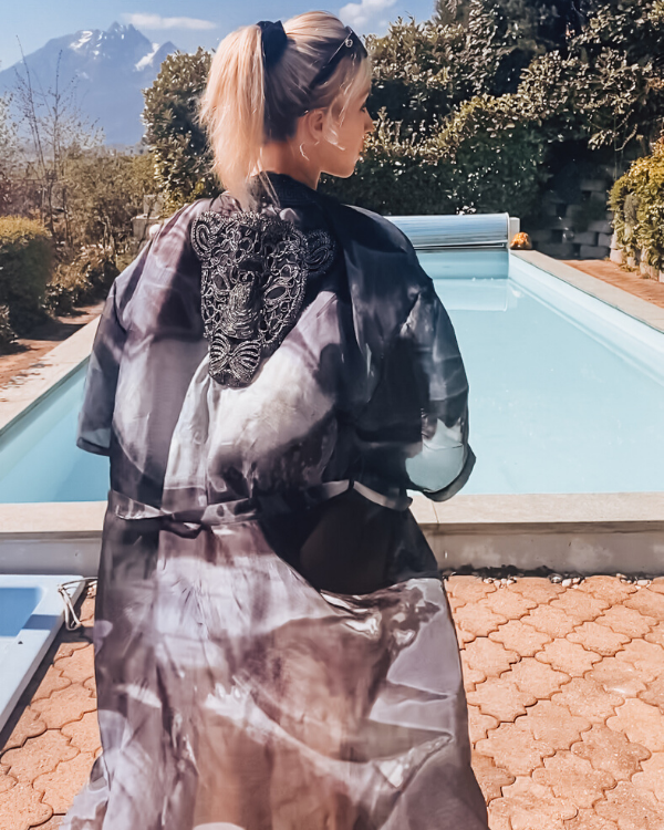Kimono Ibiza Moonci Bohemian Cover Up Fashion High Exklusive Seiden Kimono