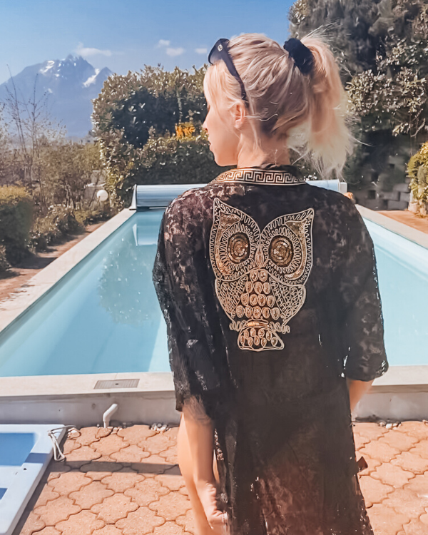 Kimono Ibiza Moonci Bohemian Spitzen Cover Up Fashion  golden Patch