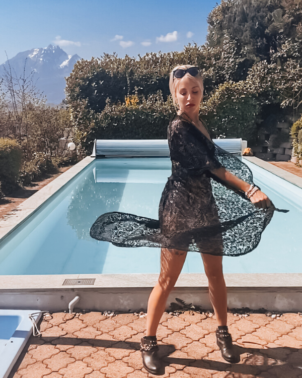 Kimono Ibiza Moonci Bohemian Spitzen Cover Up Fashion  golden Patch