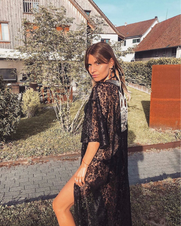 Kimono Ibiza Moonci Bohemian Spitzen Cover Up Fashion  golden Patch Lynn Grüter