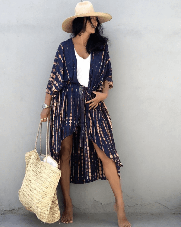 Violetter Boho Batik Kimono HIppie Fashion