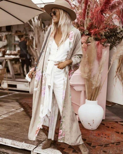 Kimono im Japanese Schnitt mit Boho Hippie Style Print Mustern