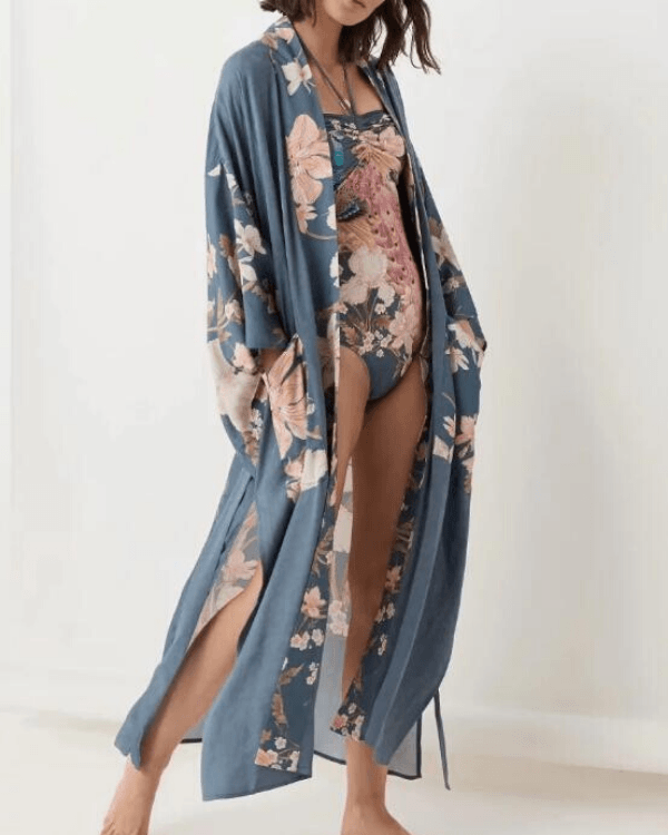 Kimono Pavo Flowers
