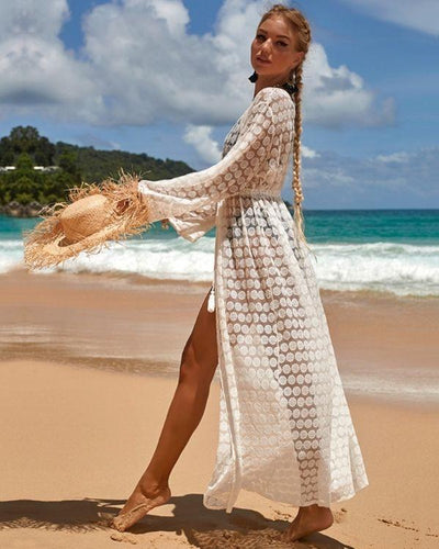 Boho Beach Cover Up Kimono mit Kreis Symbolen - Elegante Damen Kimonos online kaufen Schweiz