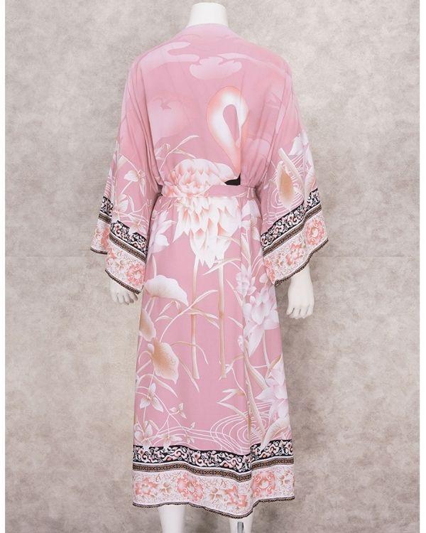 Boho Flamingo Muster Kimono 