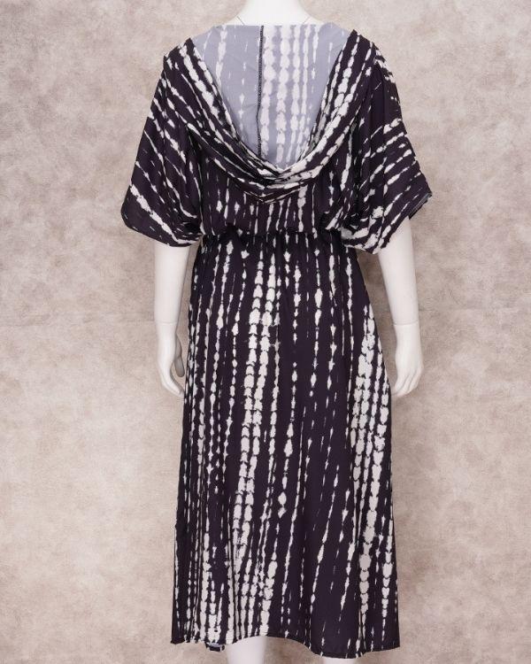 Schwarzer Kapuzen Kimono Boho Batik Style - Hippie Boho Kimonos Damen