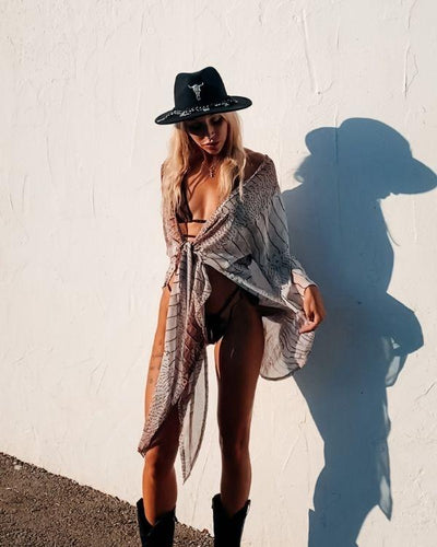 Kimono Animal Print Boho Fashion Style Tunika Beach Cover Up
