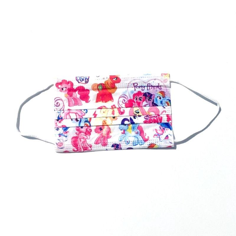 Einwegmasken mit Pony Friend Symbolen in pink / rosa - Kindermasken Schweiz online kaufen Just Style