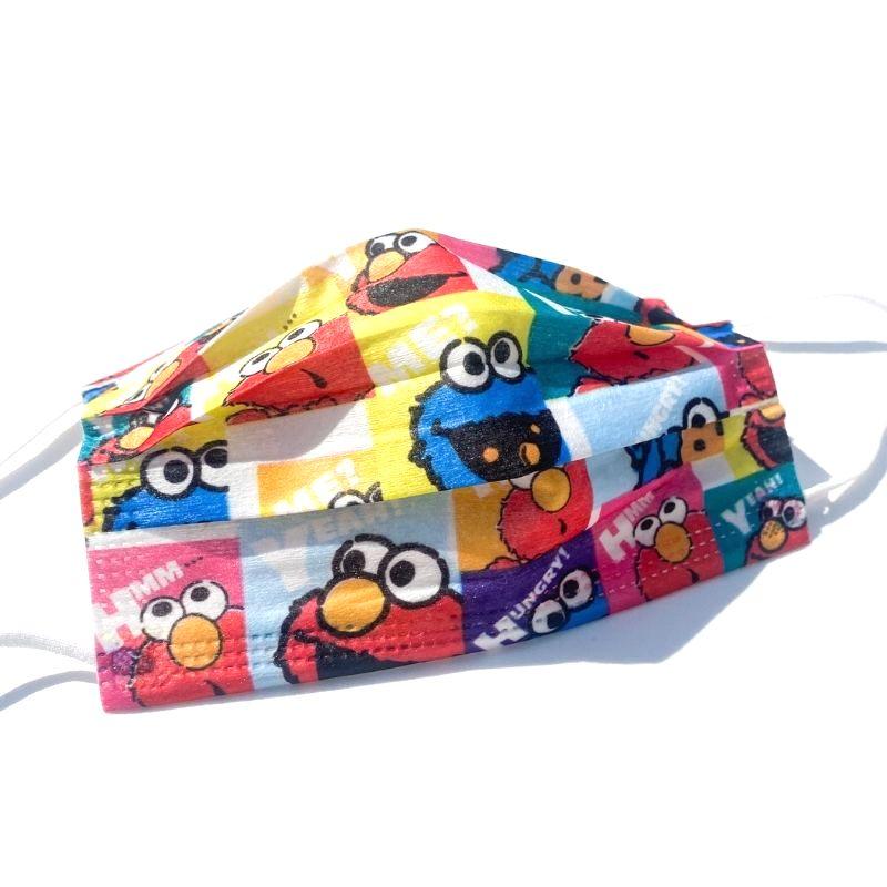 Kinder Hygienemasken Mundschutz Farbig mit Figuren aus der Sesamstrasse Ernie und Bert