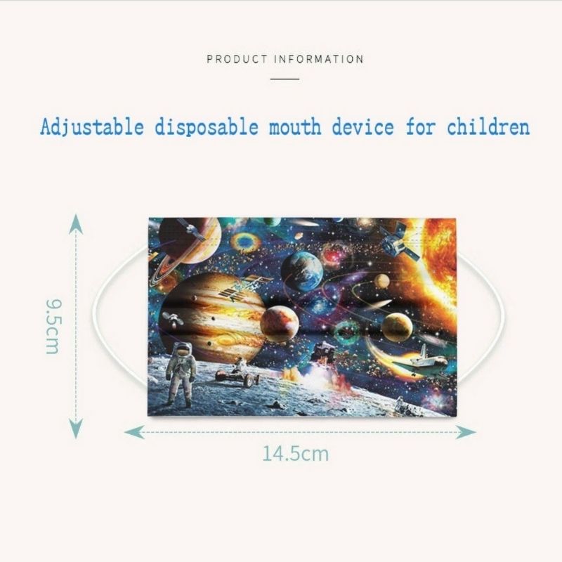 Kindergroessen Einwegmasken Hygienemasken Mundschutz Weltall Universum 