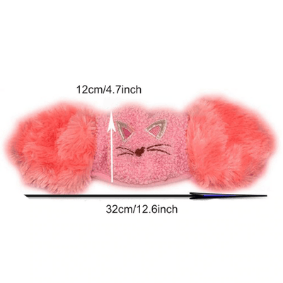 Kindermaske mit Ohrenwärmer | Winterkinder Maske | Warme Maske für kalte Tage | Stoffmaske aus Fleece für Kinder | Katzen Kindermaske 