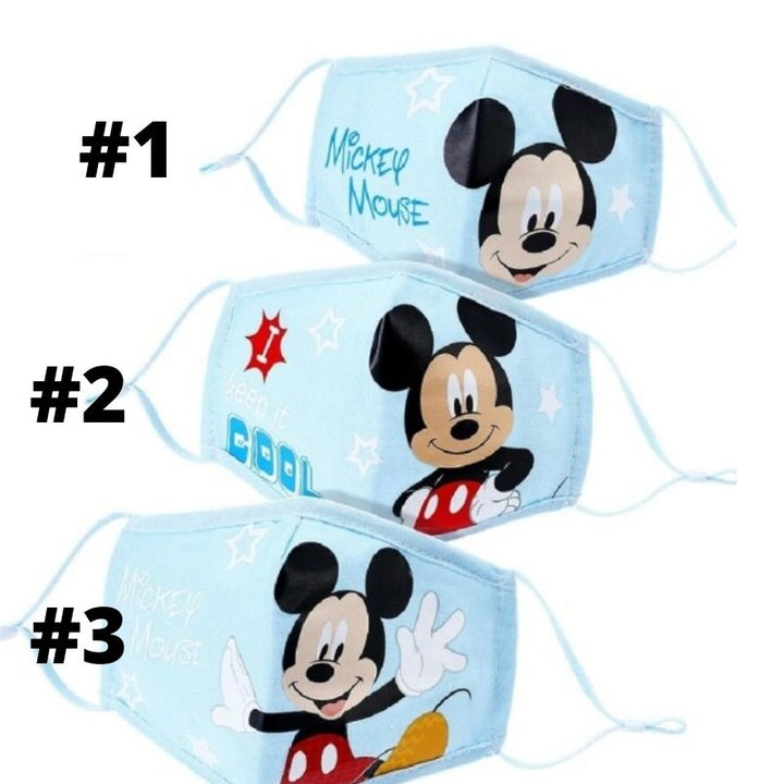 Stoffmasken Kindermasken mit Mickey Mouse in diversen Positionen - Coole Kinder Mickey Mouse Masken kaufen