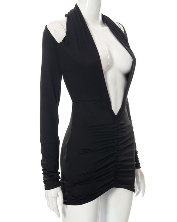 Cut-Out Hollow Kleid mit tiefem Ausschnitt und offenem Ruecken