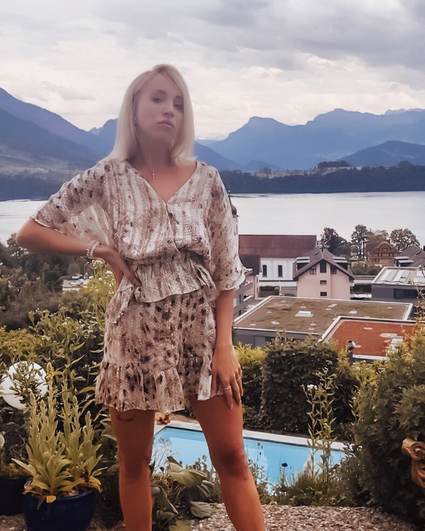 Skaterkleid Minikleid Damen Bohemian Animal Print