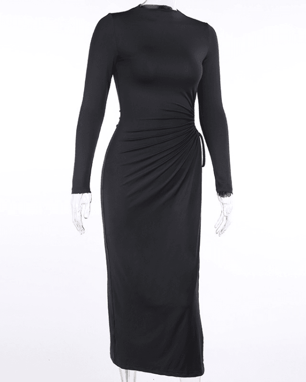 schwarzes langes Damenkleid