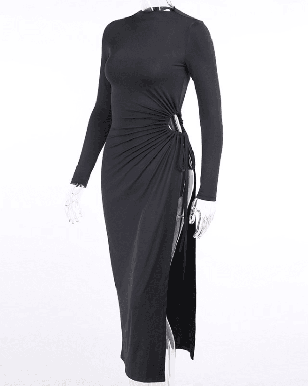 langes schwarzes Damen Kleid elegant kaufen