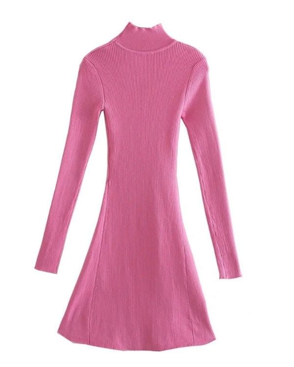 Damen Kleid Rosa mit Kragen - Just Style Fashion Onlineshop Bekleidung