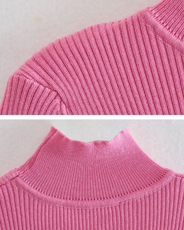Strickkleid mit Kragen und langen Armen
