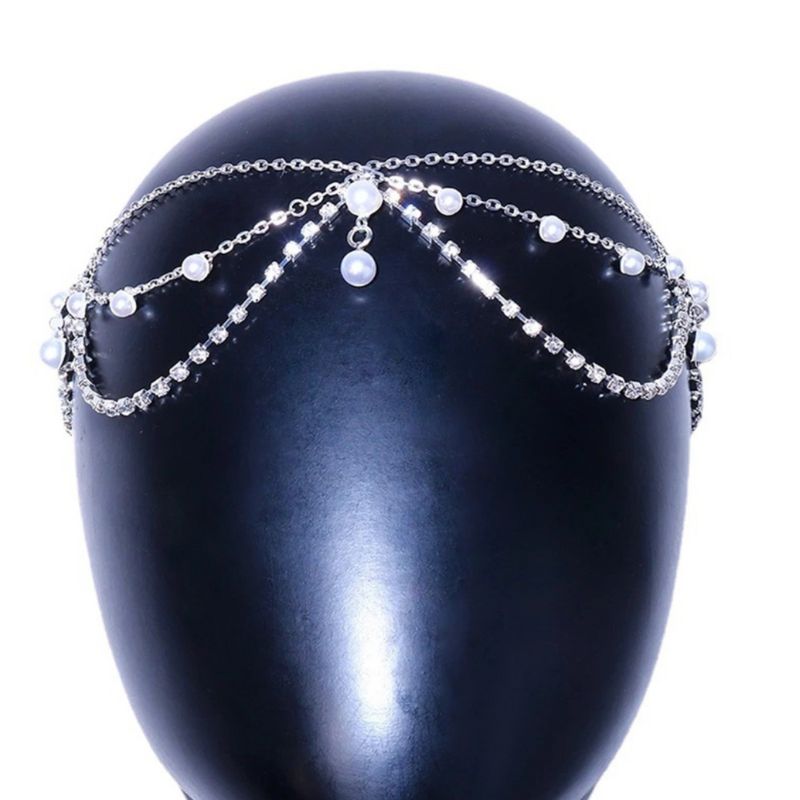 Hochwertige elegante Kopfschmuck Kette perfekt als Hochzeitsschmuck 