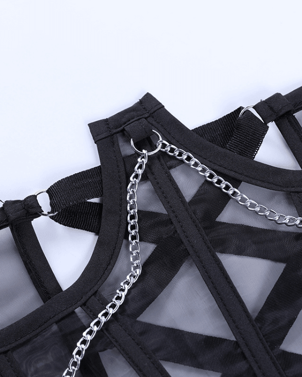 Korsett Top mit Kette als Dekoration