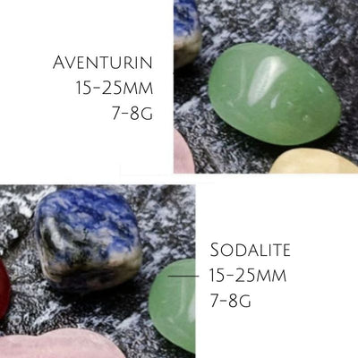 Aventurin Stein in gruen und Blauer Sodalite Stein