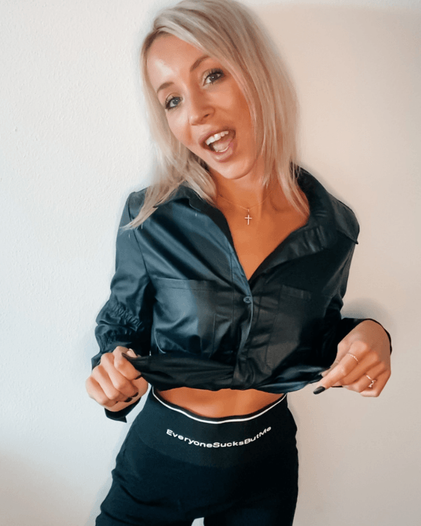 Kunstleder Bluse Damen | Schwarze Leder Look Bluse für Damen | PU Leder Bluse Schweiz 