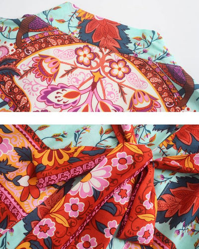 Blumen Boho Kimono Cardigan Damen