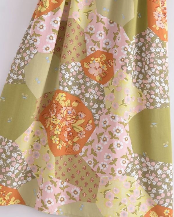 Vintage Blumen Muster Boho Hippie Kimono 