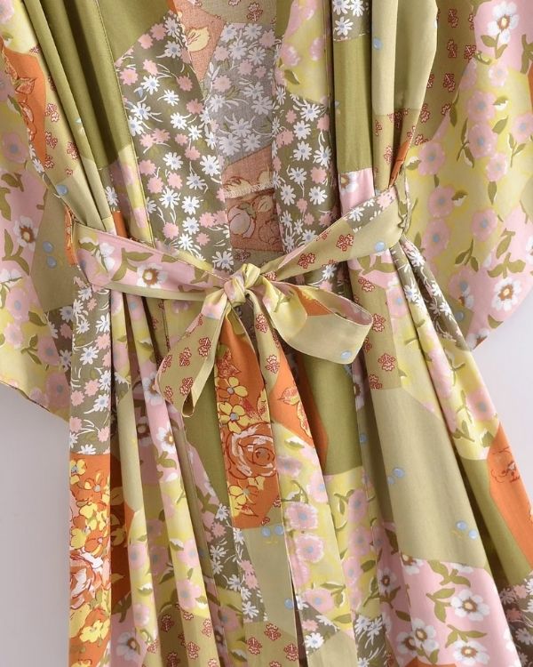 Flower Blumen Vintage Kimono Damen - Boho Festival Bekleidung Schweiz 