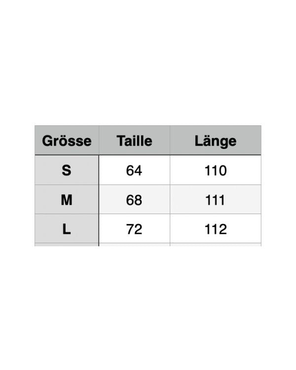 Groessentabelle Kleid Zoe