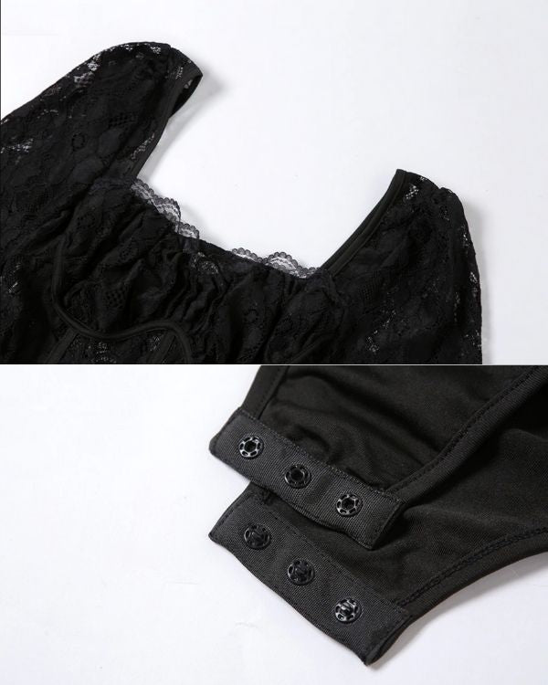 Damen Spitzen Kleid in schwarz - Just Style Fashion Style Bekleidung - Schwarzes Kleid