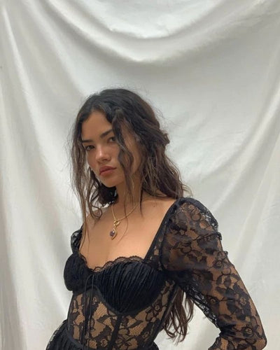 Leicht transparentes Damen Spitzen Kleid super elegant und sexy