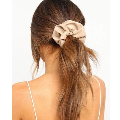 Beiges Leder Look Scrunchies Haargummis Haar Schmuck Schweiz